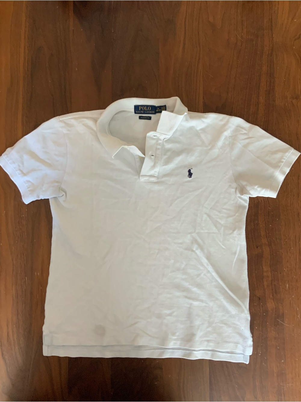 Ralph Lauren White Boys Polo with Navy Pony